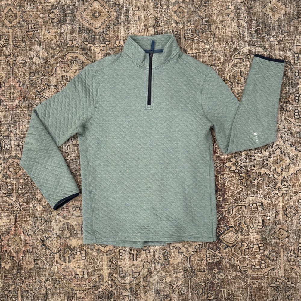 J. Crew sage green 1/4 zip pullover • size medium